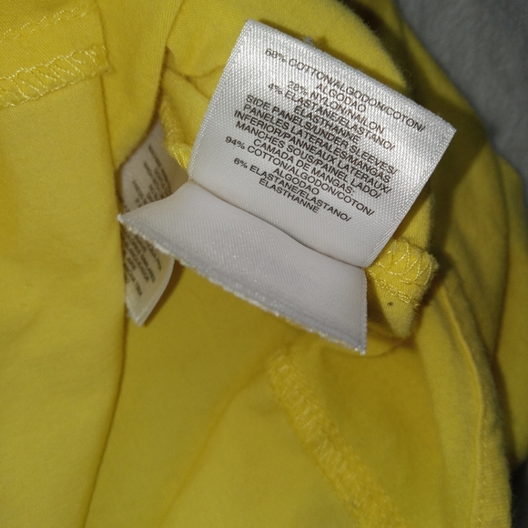 5 for $10 Anne Klein Yellow 1/4 Rollup Sleeve Button Down VNeck Top size XL - Picture 4 of 8